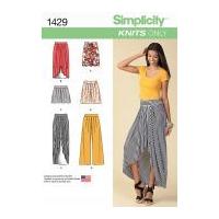 simplicity ladies easy sewing pattern 1429 trouser pants shorts skirts
