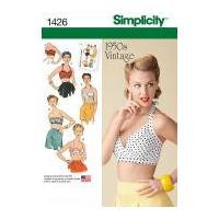 simplicity ladies sewing pattern 1426 vintage style 1950s bra tops