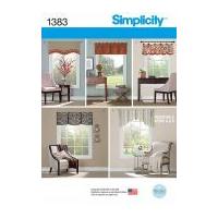 Simplicity Homeware Sewing Pattern 1383 Curtain Treatments