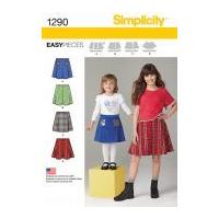 Simplicity Childrens Easy Sewing Pattern 1290 Very Easy Skirts