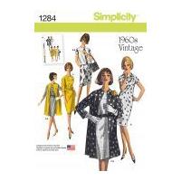 Simplicity Ladies Sewing Pattern 1284 1960's Vintage Style Dress & Jackets