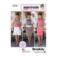 simplicity ladies easy sewing pattern 1276 colour block dresses