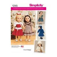 simplicity easy sewing pattern 1245 doll clothes dresses coats