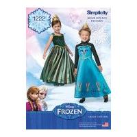 simplicity girls sewing pattern 1222 disney frozen elsa ice princess c ...