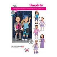 Simplicity Doll Clothes Easy Sewing Pattern 1087 Dress Up