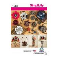 Simplicity Crafts Easy Sewing Pattern 1085 Decorative Flowers in 32 Styles