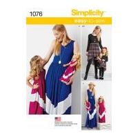 Simplicity Ladies, Girls & Dolls Easy Sewing Pattern 1076 Dress, Top & Leggings