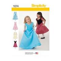 Simplicity Girls Sewing Pattern 1074 Party Dresses