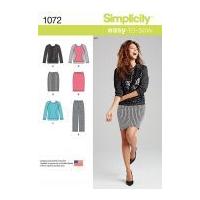 Simplicity Ladies Easy Sewing Pattern 1072 Tops, Pants & Skirt