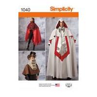 Simplicity Ladies & Mens Sewing Pattern 1040 Fancy Dress Costume Capes