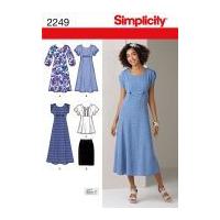 Simplicity Ladies Sewing Pattern 2249 Dresses, Tunic Top & Skirt