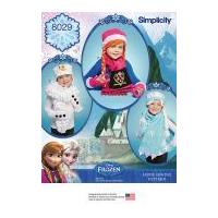 Simplicity Childrens Sewing Pattern 8029 Disney Frozen Hats & Scarves