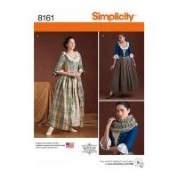 Simplicity Ladies Sewing Pattern 8161 18th Century Costumes