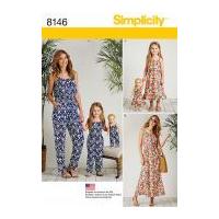 simplicity ladies girls doll clothes sewing pattern 8146 jumpsuits dre ...