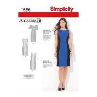 Simplicity Ladies Sewing Pattern 1586 Colour Block Princess Seam Dresses