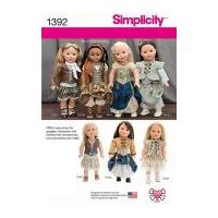 Simplicity Easy Sewing Pattern 1392 Doll Clothes Historical Clothing