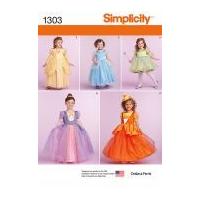 Simplicity Childrens Sewing Pattern 1303 Princess Style Dresses