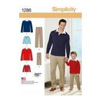 Simplicity Men & Boys Sewing Pattern 1286 Tops & Trouser Pants