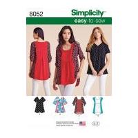 simplicity ladies sewing pattern 8053 shirts blouse tops