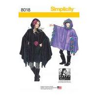 Simplicity Ladies & Girls Sewing Pattern 8018 Hooded Ponchos