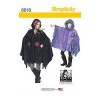 simplicity ladies girls sewing pattern 8018 hooded ponchos