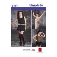 simplicity ladies sewing pattern 8154 alternative fashion tops shorts