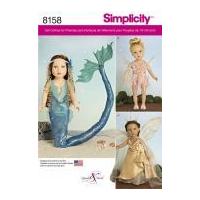 Simplicity Crafts Sewing Pattern 8158 Doll Clothes Fantasy Costumes