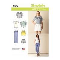 Simplicity Ladies Easy Sewing Pattern 1377 Tops, Pants, Skirts & Shorts
