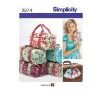 Simplicity Accessories Sewing Pattern 2274 Travel Clutch, Overnight Bag & Luggage Tag
