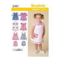 simplicity childrens easy sewing pattern 2461 dress pinafore shorts