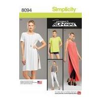 Simplicity Ladies Sewing Pattern 8094 Tunic Tops, Shorts & Leggings