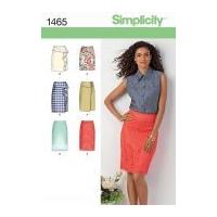 simplicity ladies sewing pattern 1465 pencil skirts in 6 variations