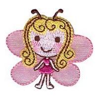 Simplicity Pink Butterfly Girl Motif Applique