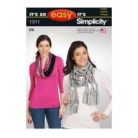 Simplicity Ladies Easy Sewing Pattern 1311 Fashion Scarves