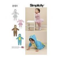 Simplicity Baby Easy Sewing Pattern 8181 Novelty Knit & Fleece Rompers