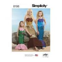 Simplicity Ladies & Girls Easy Sewing Pattern 8198 Mermaid Costumes