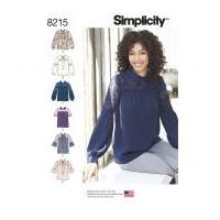 simplicity ladies sewing pattern 8215 bow or collared blouse tops