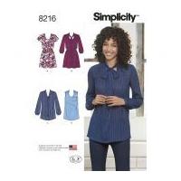 Simplicity Ladies Sewing Pattern 8216 Mini Dresses & Tunic Tops