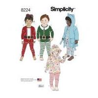 Simplicity Childrens Sewing Pattern 8224 Tops, Knit Pants & Dressmaking Gown