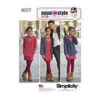 simplicity girls sewing pattern 8227 jacket dress knit leggings