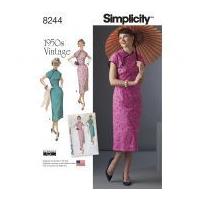 Simplicity Ladies Sewing Pattern 8244 1950's Vintage Style Drresses