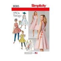 Simplicity Ladies Sewing Pattern 8085 Vintage 1950's Wrap Dresses