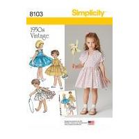 Simplicity Girls Sewing Pattern 8103 1950's Vintage Style Dress & Lined Jacket