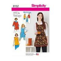 Simplicity Ladies Easy Sewing Pattern 8152 1970's Vintage Style Aprons