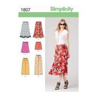 Simplicity Ladies Sewing Pattern 1807 Skirts, Shorts & Trouser Pants
