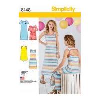 Simplicity Girls Easy Sewing Pattern 8148 Knit Dresses in Two Lengths