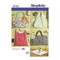 Simplicity Accessories Easy Sewing Pattern 8149 Tote Bags & Dog Travel Bed
