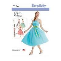 Simplicity Ladies Sewing Pattern 1194 1950's Vintage Style Dress