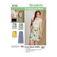 Simplicity Ladies Easy Learn to Sew Sewing Pattern 8133 Wrap Skirts