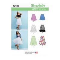 Simplicity Ladies Easy Sewing Pattern 1200 Simple Skirts in 6 Styles